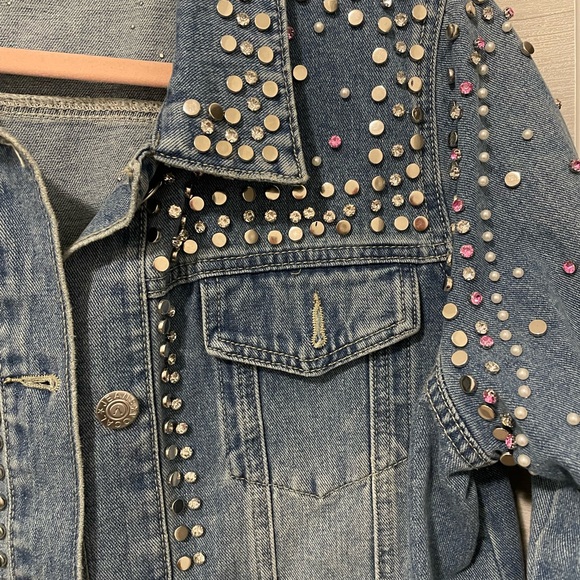 VOCAL-Rhinestone studded Jean jacket - Picture 3 of 11